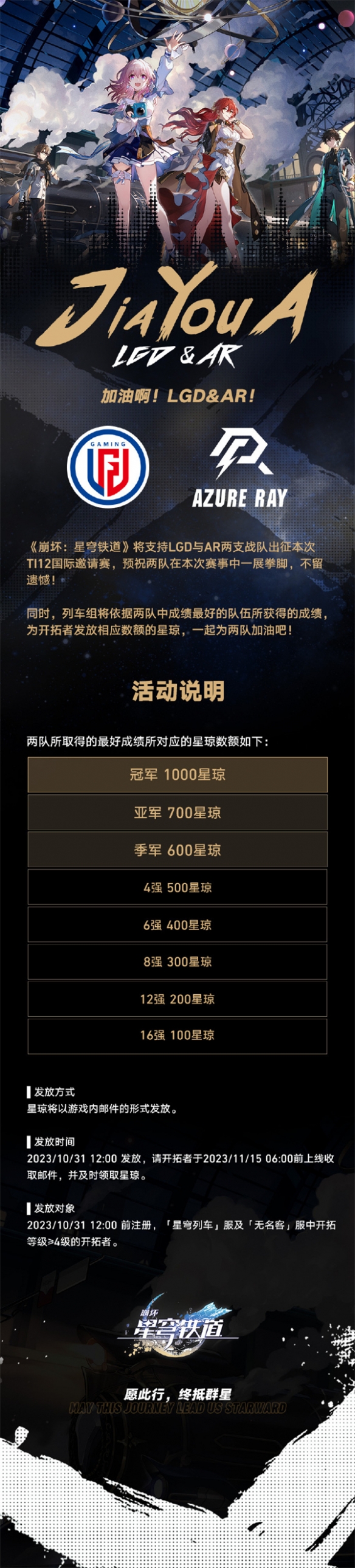  根据TI中国队名次《崩铁》发放奖励 冠军可得1千星琼! 热门新闻 第2张