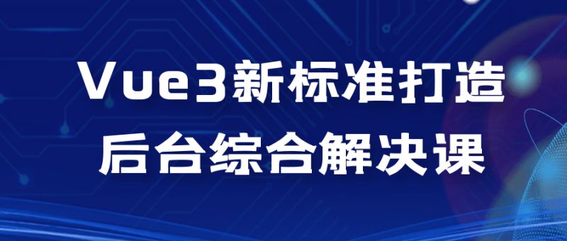  Vue3新标准打造后台综合解决课 课程教程 第1张