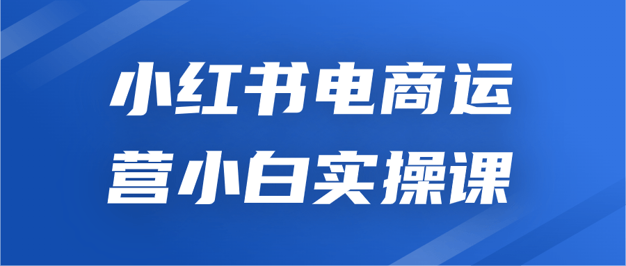  小红书电商运营小白实操课 课程教程 第1张