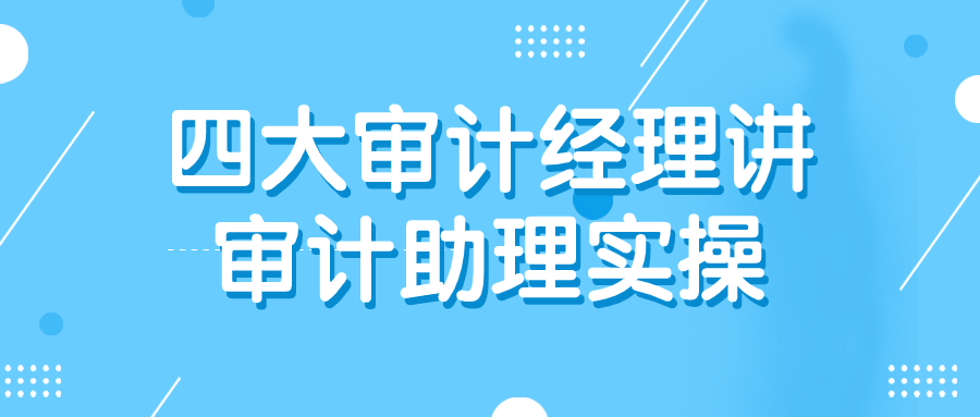  四大审计经理讲审计助理实操 课程教程 第1张