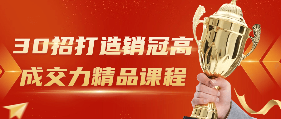  30招打造销冠高成交力精品课程 课程教程 第1张